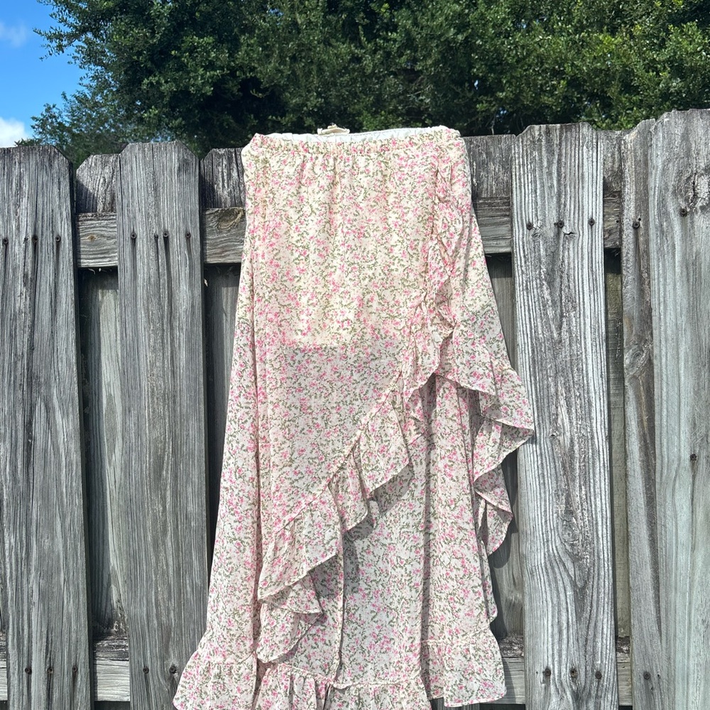 Meraki Pink Floral Maxi Skirt